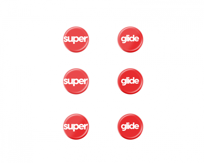 Superglide Version 2 Glas Skates Dots - Universal - 9mm x 6 - Röd