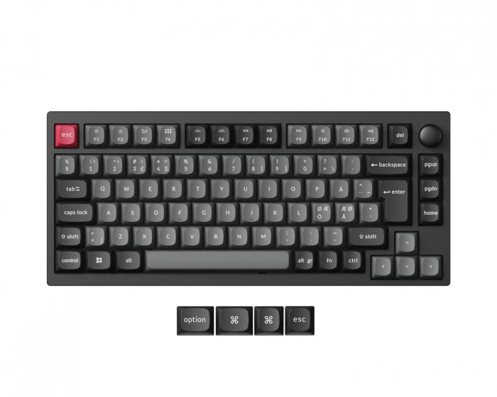 Lemokey P1 Pro QMK ISO 75% Trådlöst Mekaniskt Tangentbord [K Super Red] - Carbon Black
