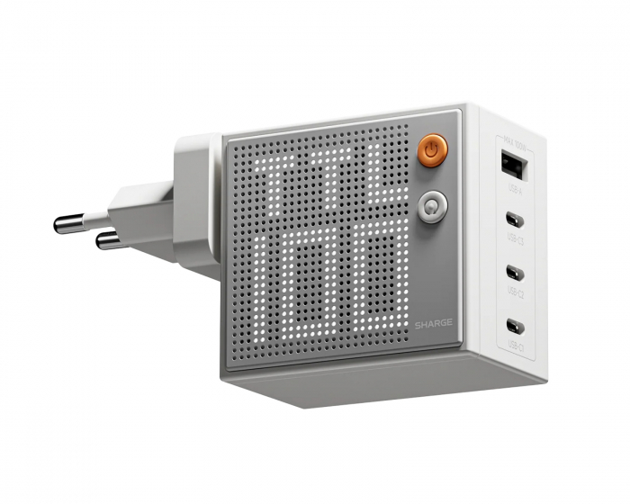 Sharge Pixel 100W USB-C & USB-A-laddare - Vit