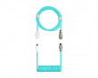 Coiled Cable USB-C till USB-A 1.5m - Aviator - Pastel Cyan