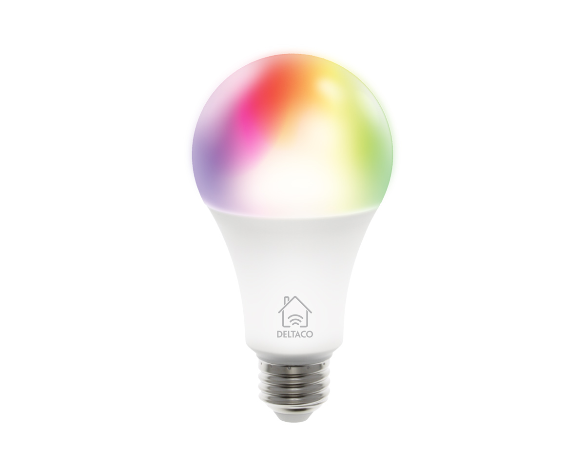 Deltaco Smart Home RGB LED lampa E27 WiFI 9W