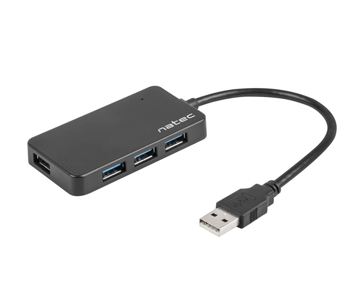 Deltaco USB-C Mini Hubb 4xUSB-A Portar - Svart 