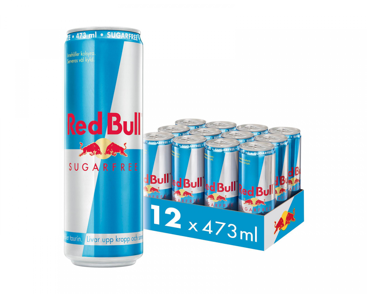 Red Bull 12x Energidryck, 473 ml, Sockerfri