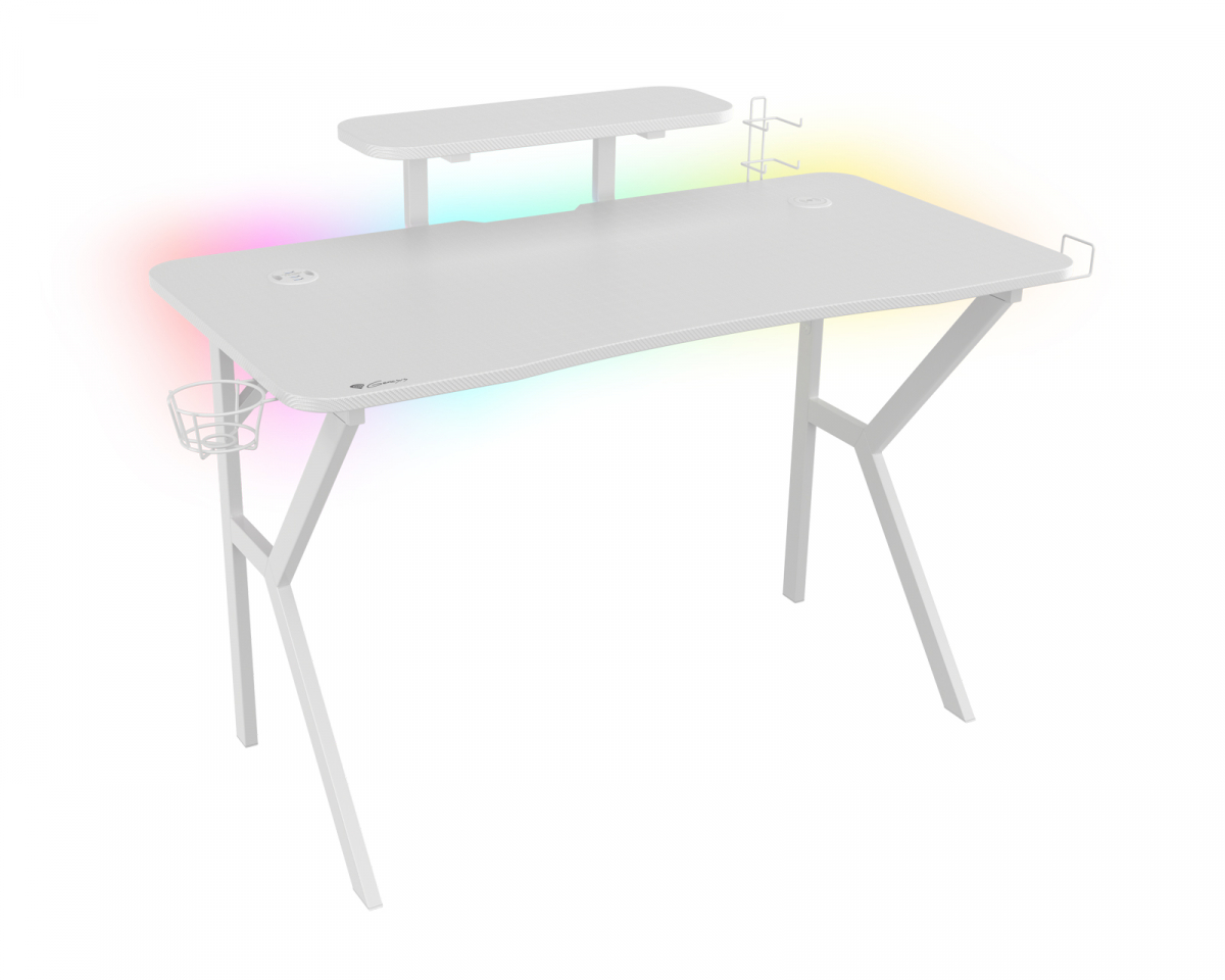 Genesis Gaming Skrivbord Holm 320 RGB White Edition