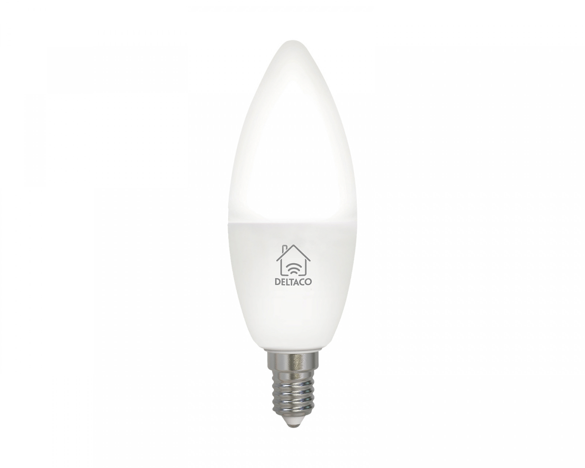 Deltaco Smart Home Smart Lampa E14 WiFI, White CCTC, Dimbar