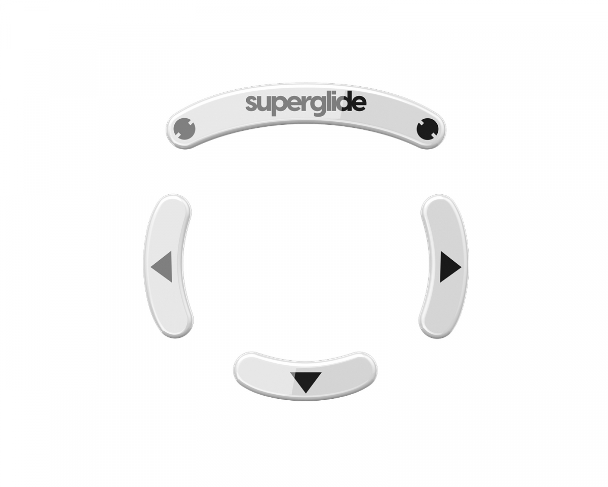 Superglide Glas Skates till Logitech G Pro Wireless - Vit