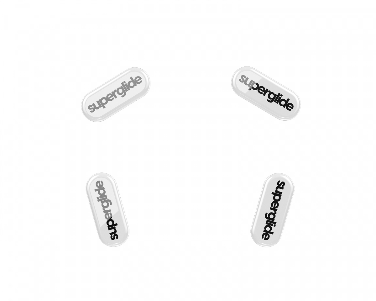 Superglide Glas Skates till Logitech G304/G305 or Universal - White