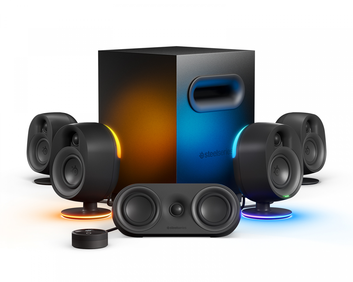 SteelSeries Arena 9 Illuminated 5.1 Gaming Speakers - Svart RGB Bluetooth-Högtalar
