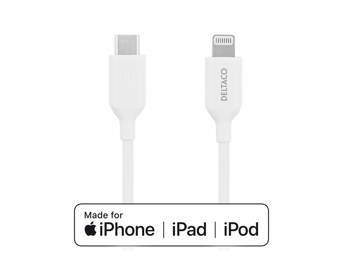 USB-C till Lightning - Ladd/synkkabel 1m - Vit