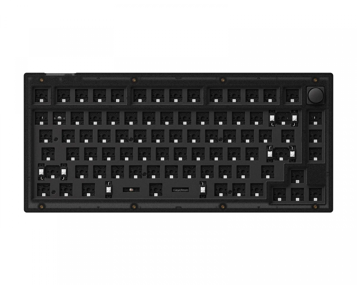 Keychron V1 QMK 75% ISO Barebone Knob Version RGB Hot-Swap - Frosted Black
