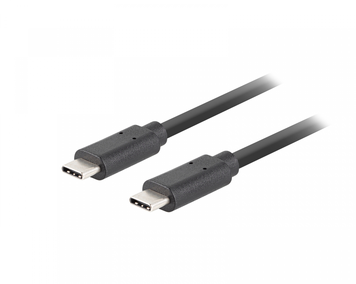 Lanberg USB-C Kabel 3.1 Gen 2 (10GB/s) PD100W Svart - 0.5m