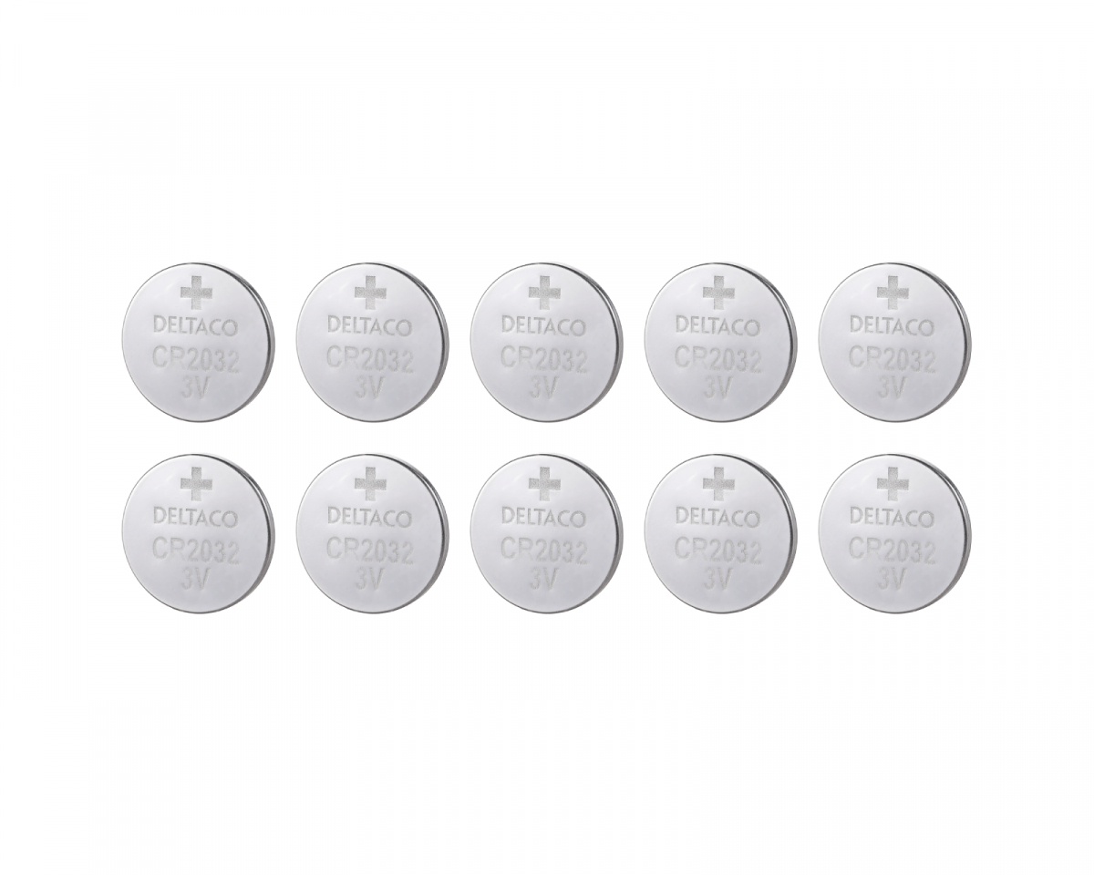 Deltaco Ultimate Lithium knappcellsbatteri 3V CR2032 10-pack