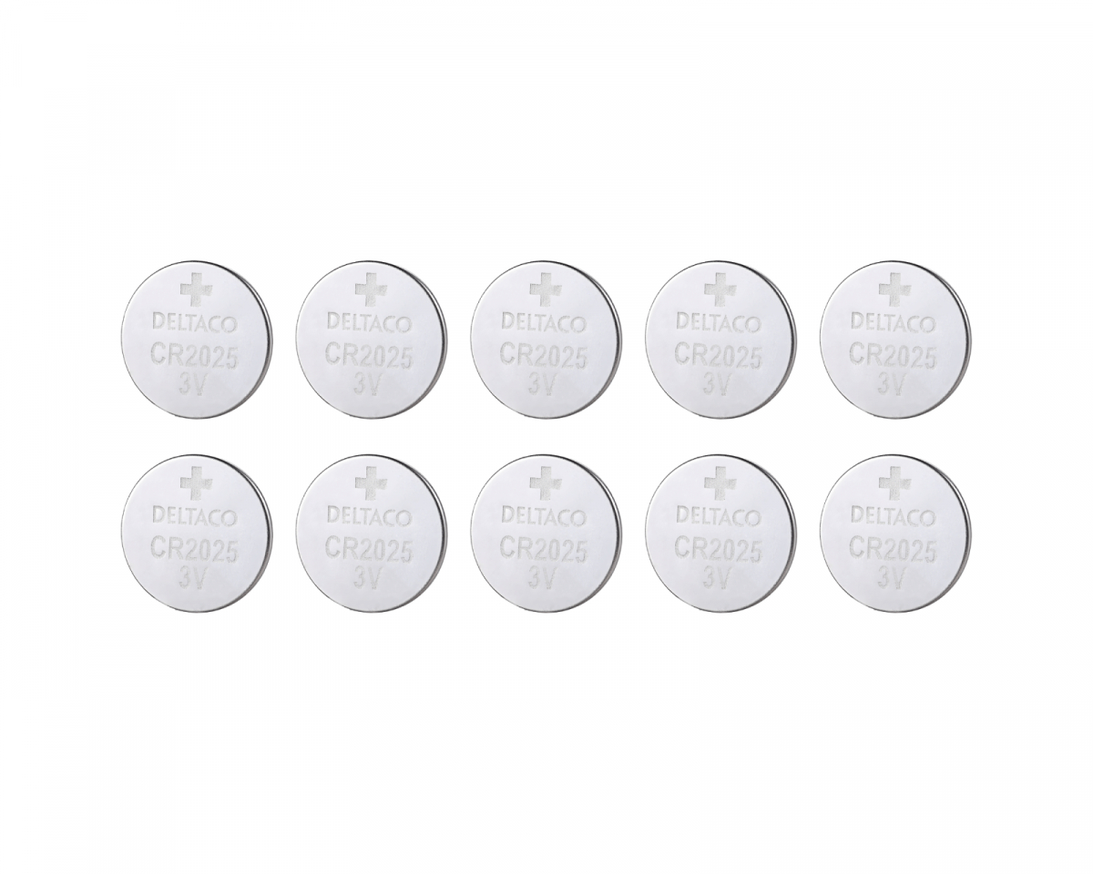 Deltaco Ultimate Lithium knappcellsbatteri 3V CR2025 10-pack