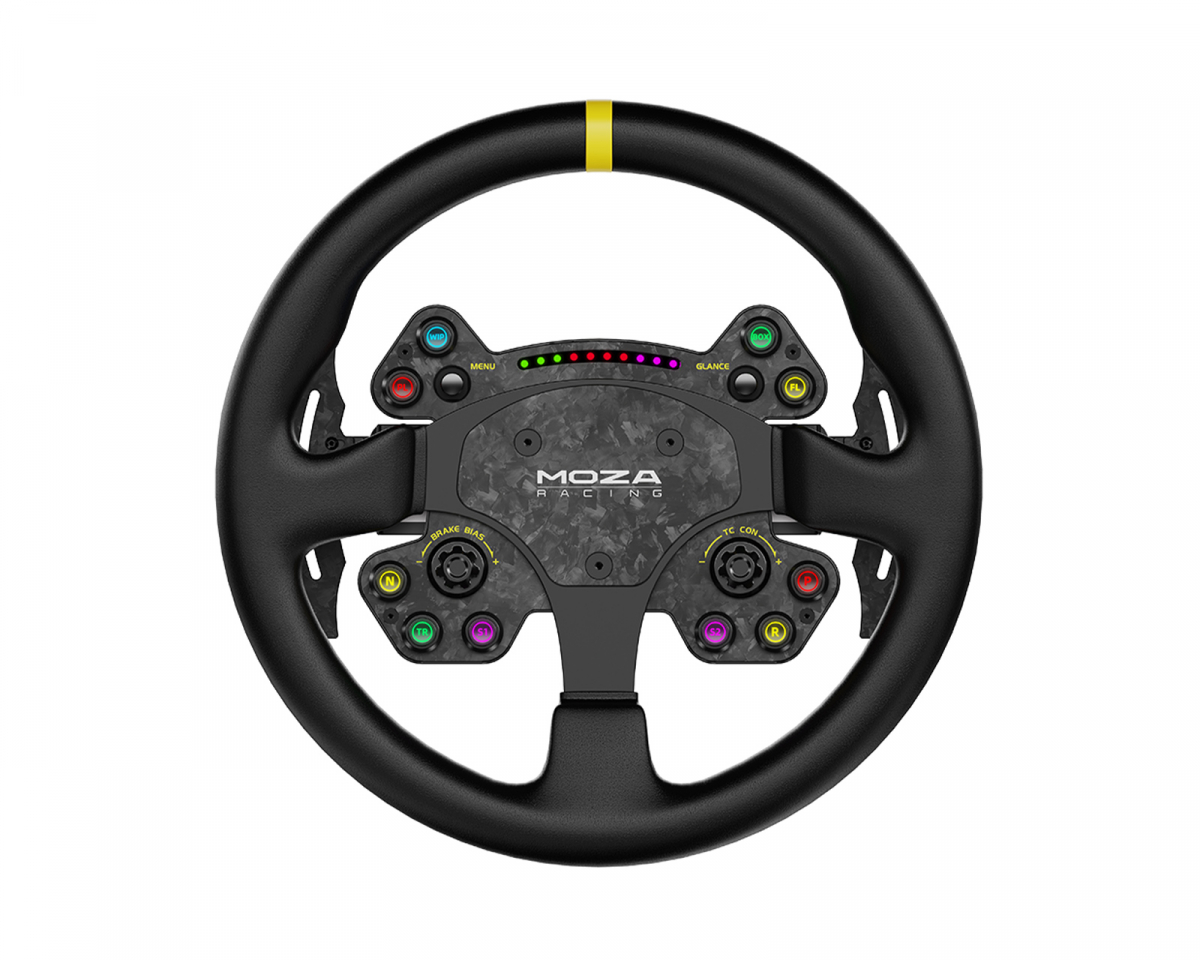 Moza Racing RS v2 Steering Wheel Round Leather - (33cm) Ratt för Racing