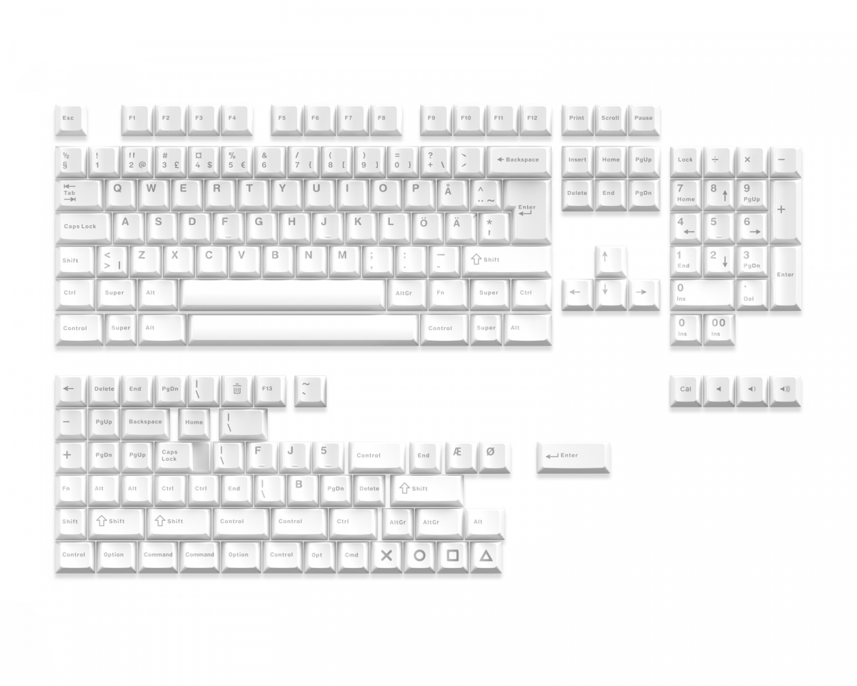 MaxCustom Shine Through Double-shot PBT Keycaps Set - Vit