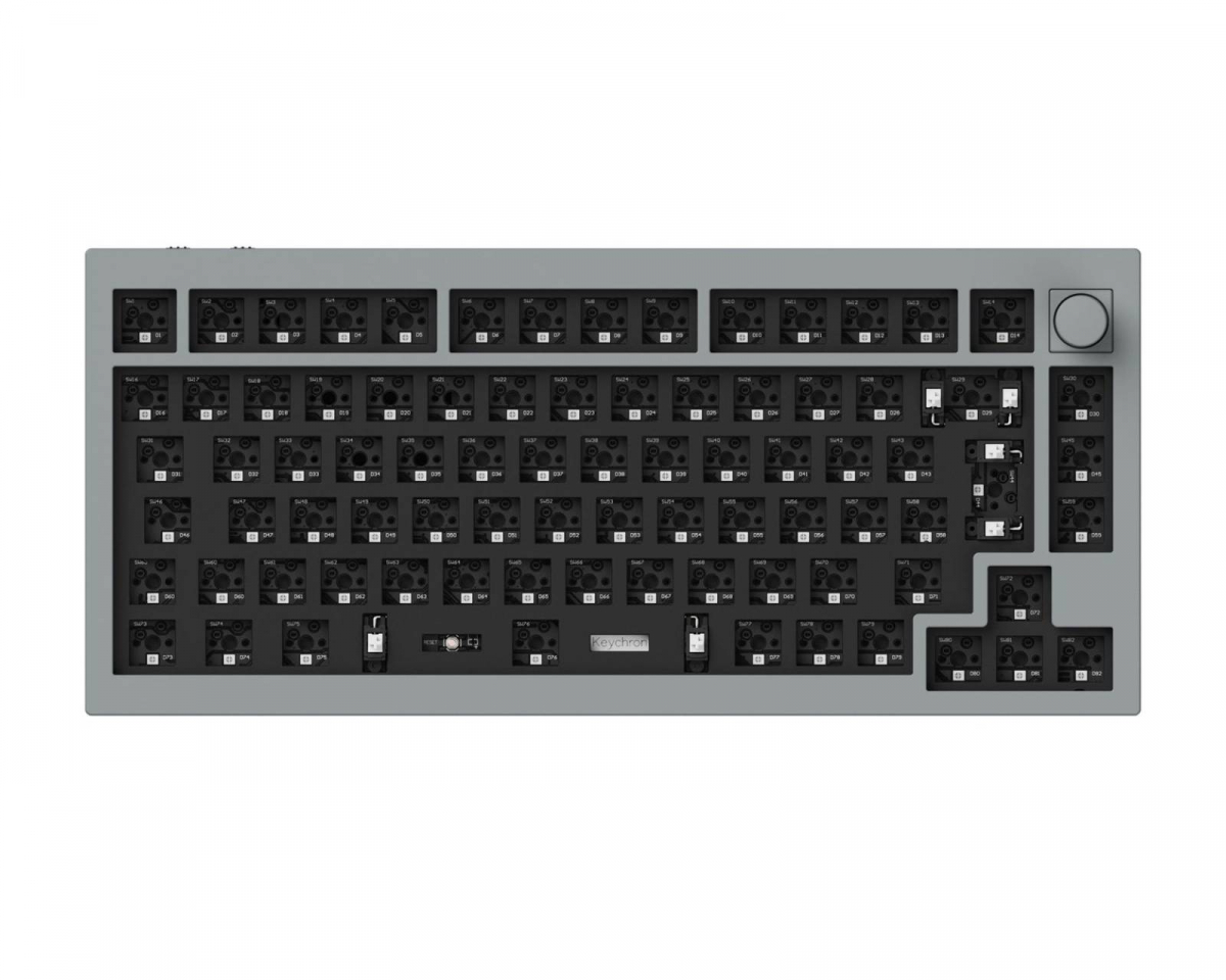 Keychron Q1 Pro QMK 75% ISO Barebone Trådlöst Tangentbord - Silver Grey
