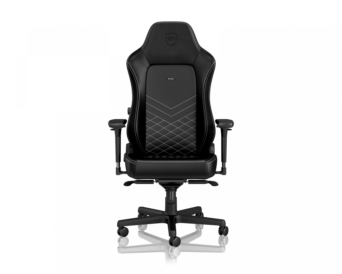noblechairs HERO PU-Leather - Svart / Platina Vit