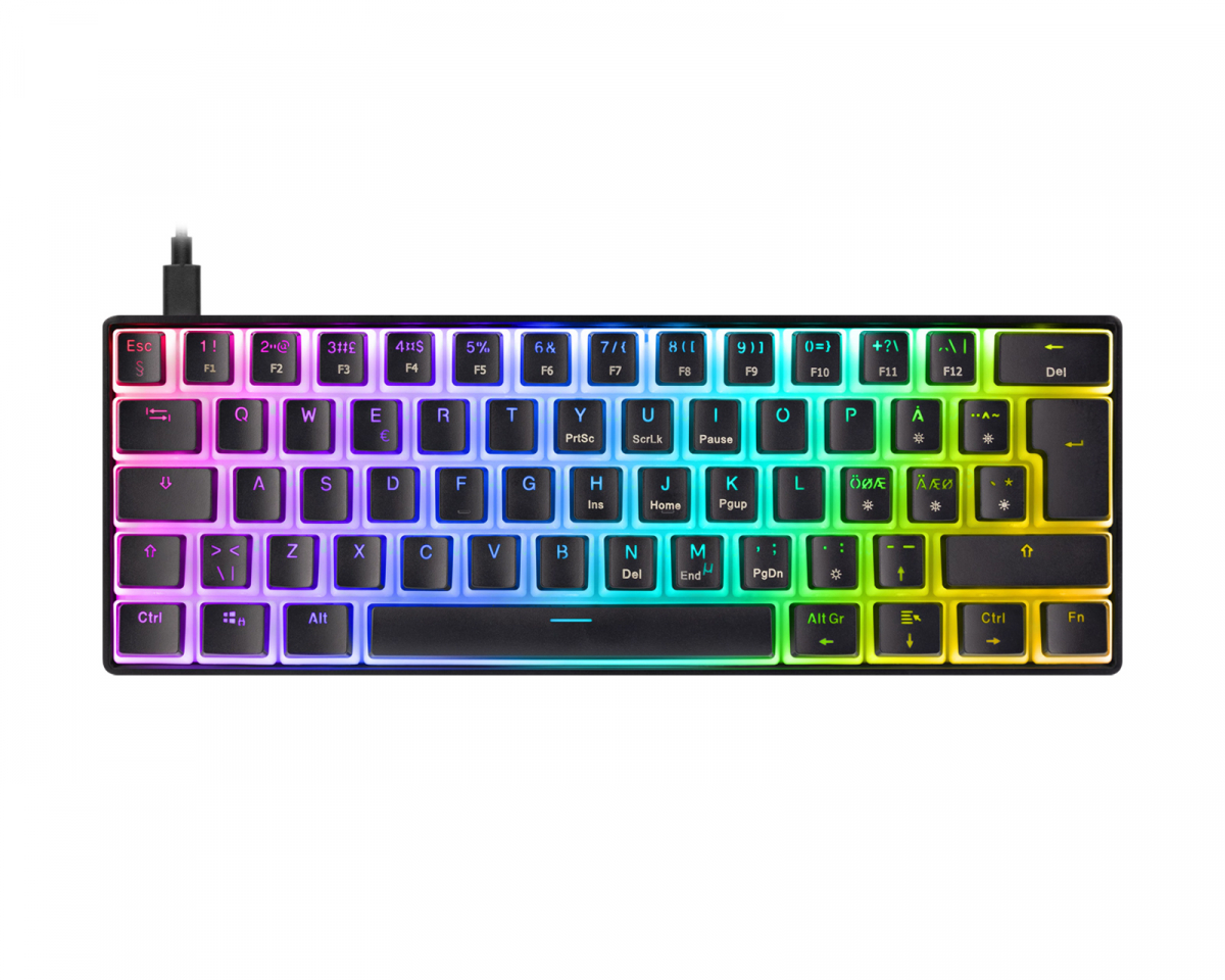 Deltaco Gaming DK475 RGB 60% Hotswap Mekaniskt Tangentbord [Pink Linear] - Svart