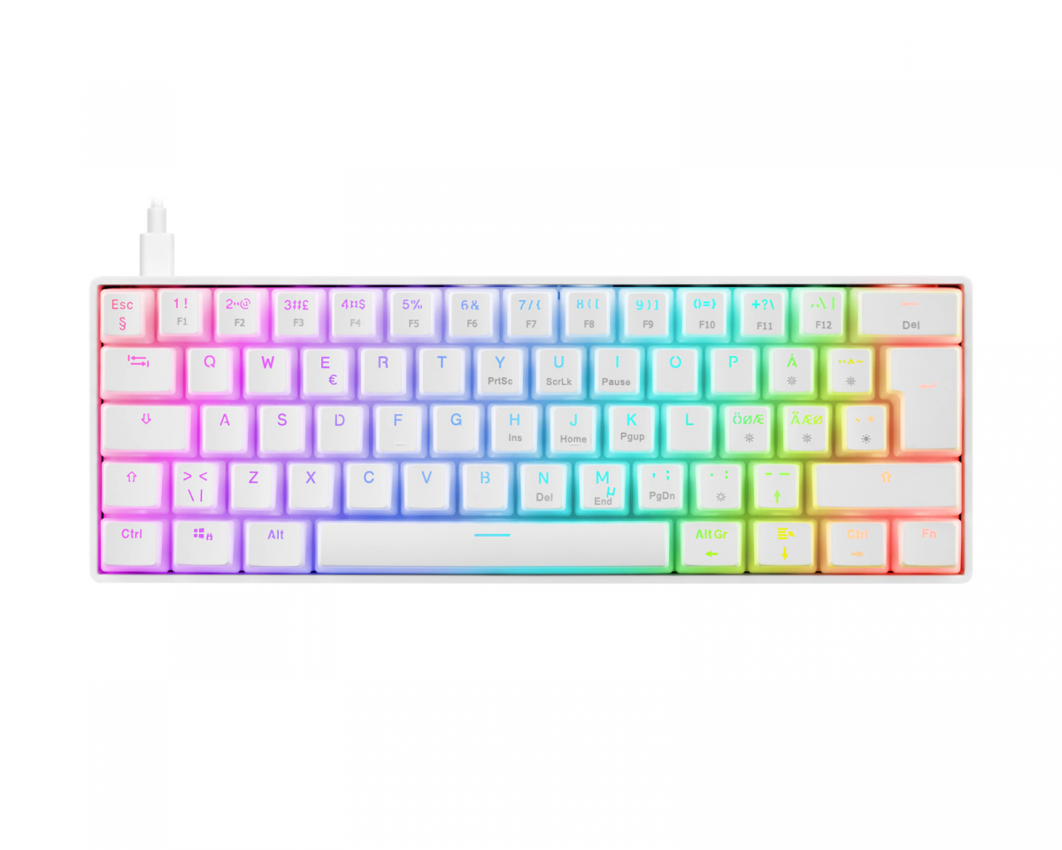 Deltaco Gaming WK90 RGB 60% Hotswap Mekaniskt Tangetbord [Pink Linear] - Vit