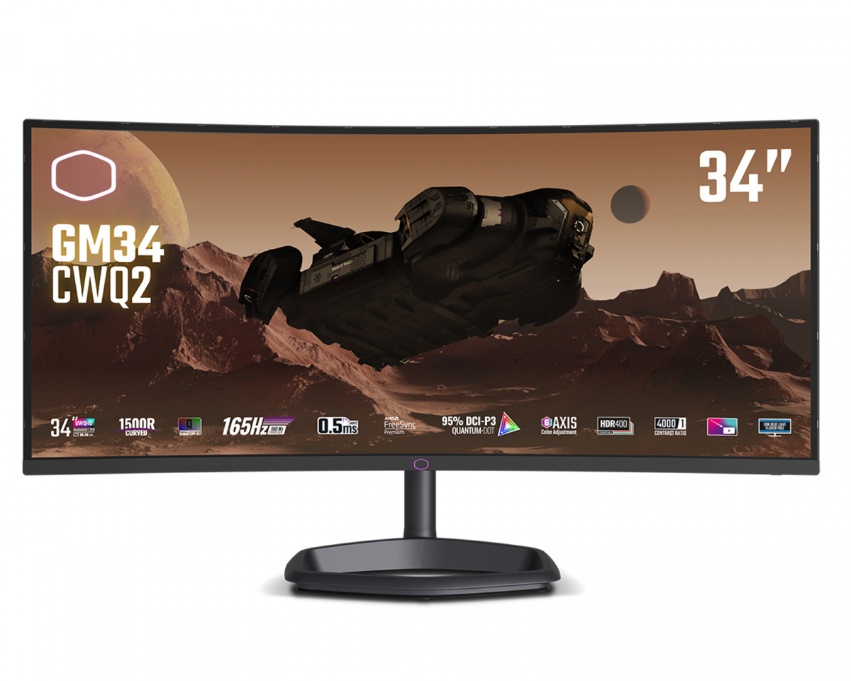 Cooler Master GM34-CWQ2 34" WQHD, 165hz, Quantum Dot, VA, Curved Gamingskärm