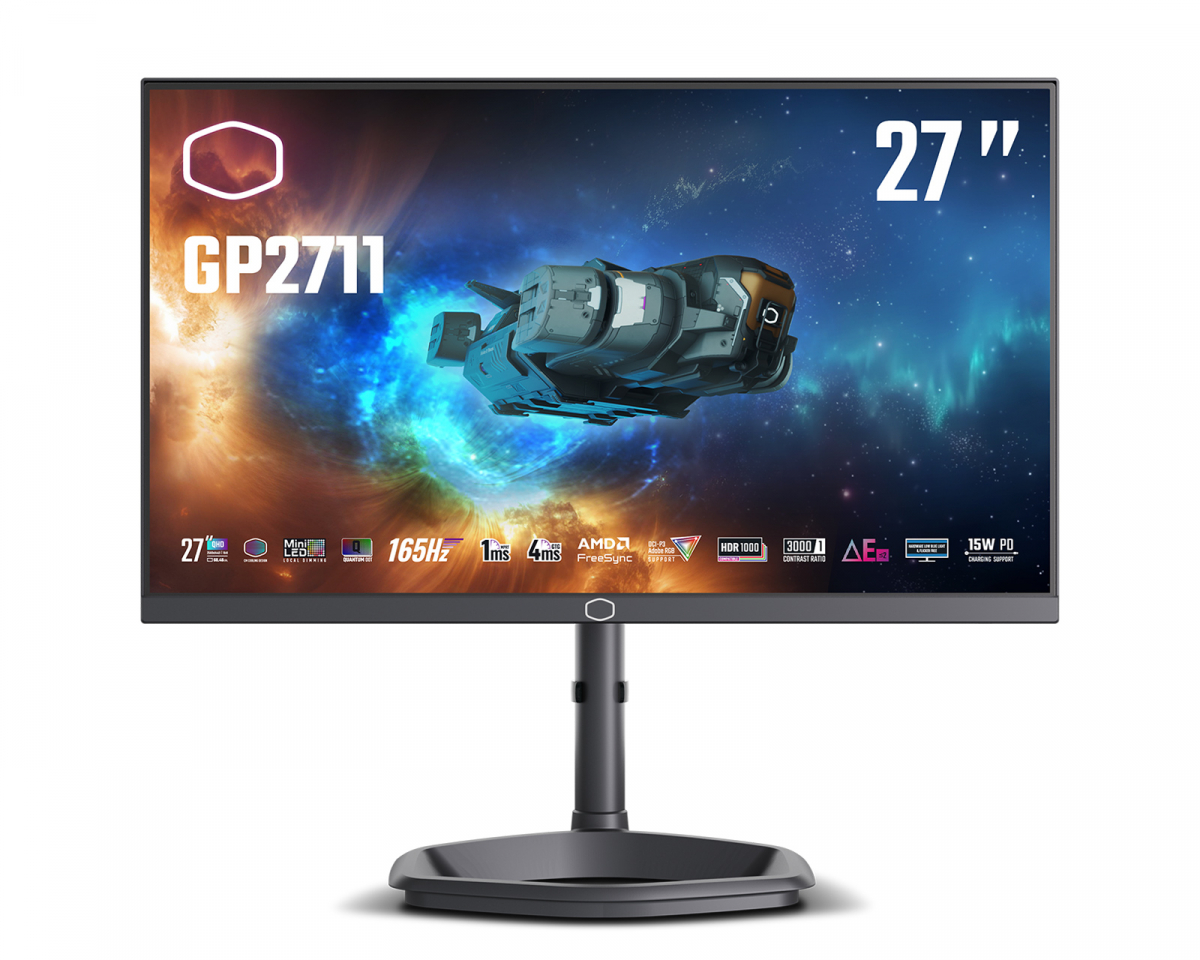 Cooler Master GP2711 27" QHD 165Hz 1ms Quantum Dot VA Mini LED Gamingskärm