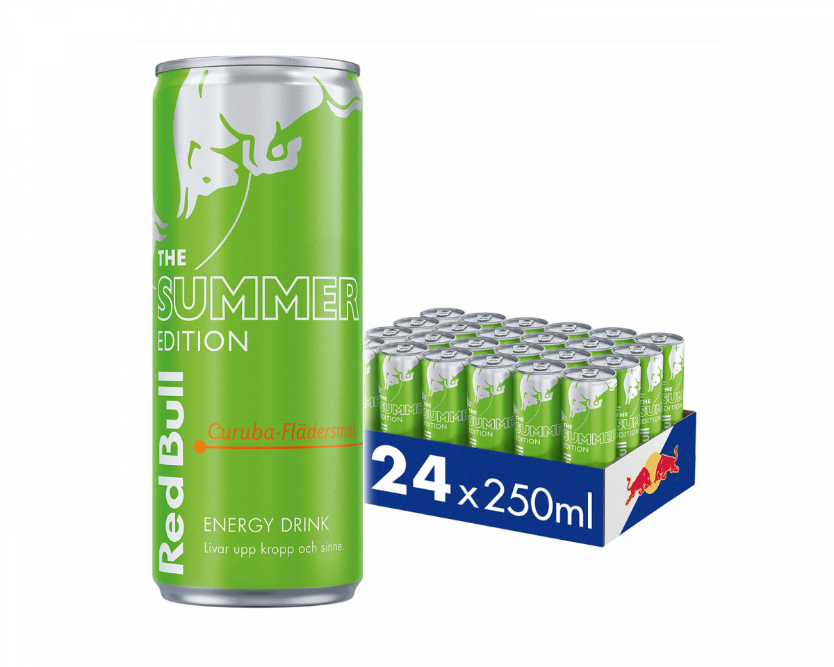 Red Bull 24x Energidryck, 250 ml, Green Edition (Curuba-Flädersmak)