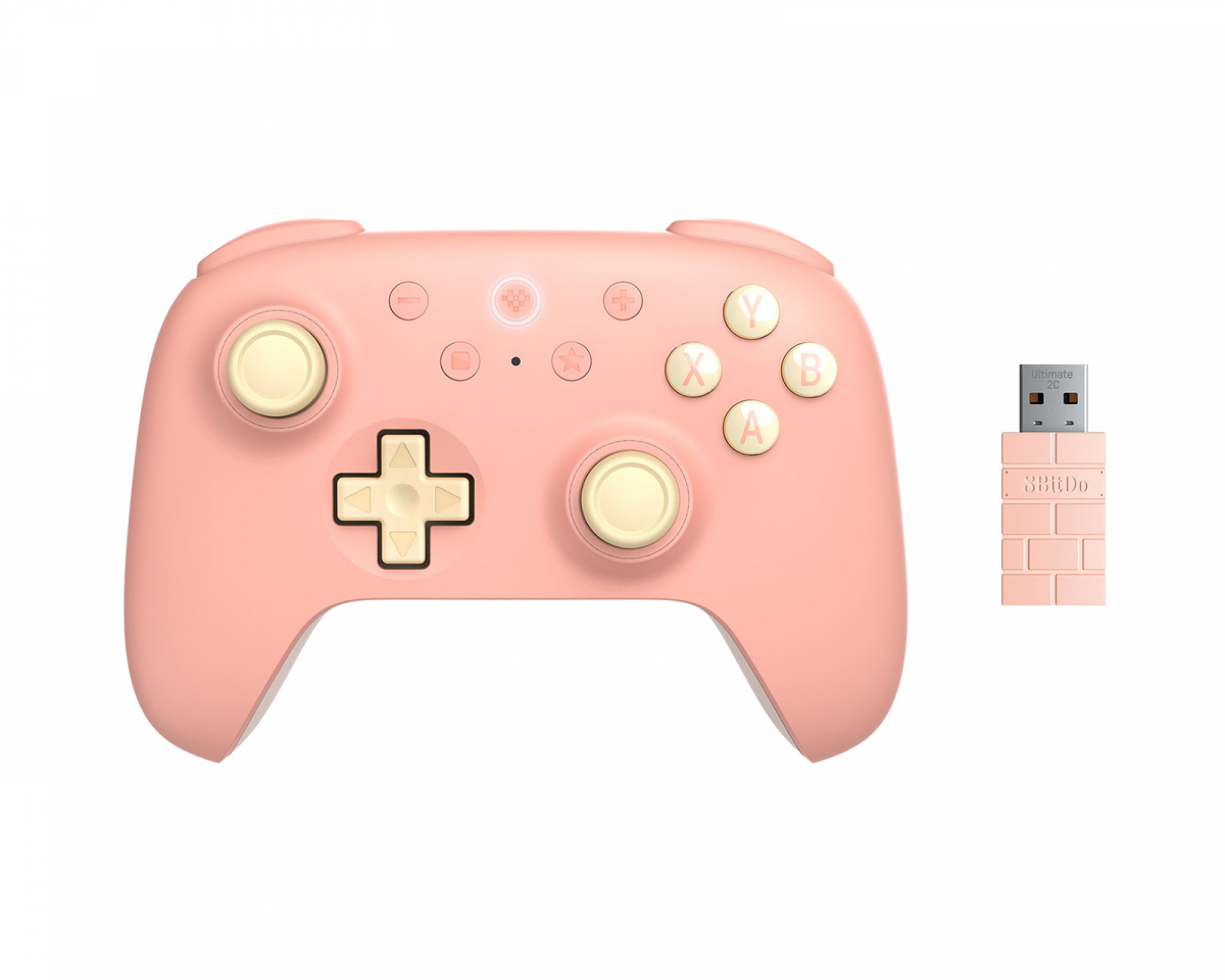 8Bitdo Ultimate 2C 2.4G Trådlös Kontroll Hall Effect - Peach