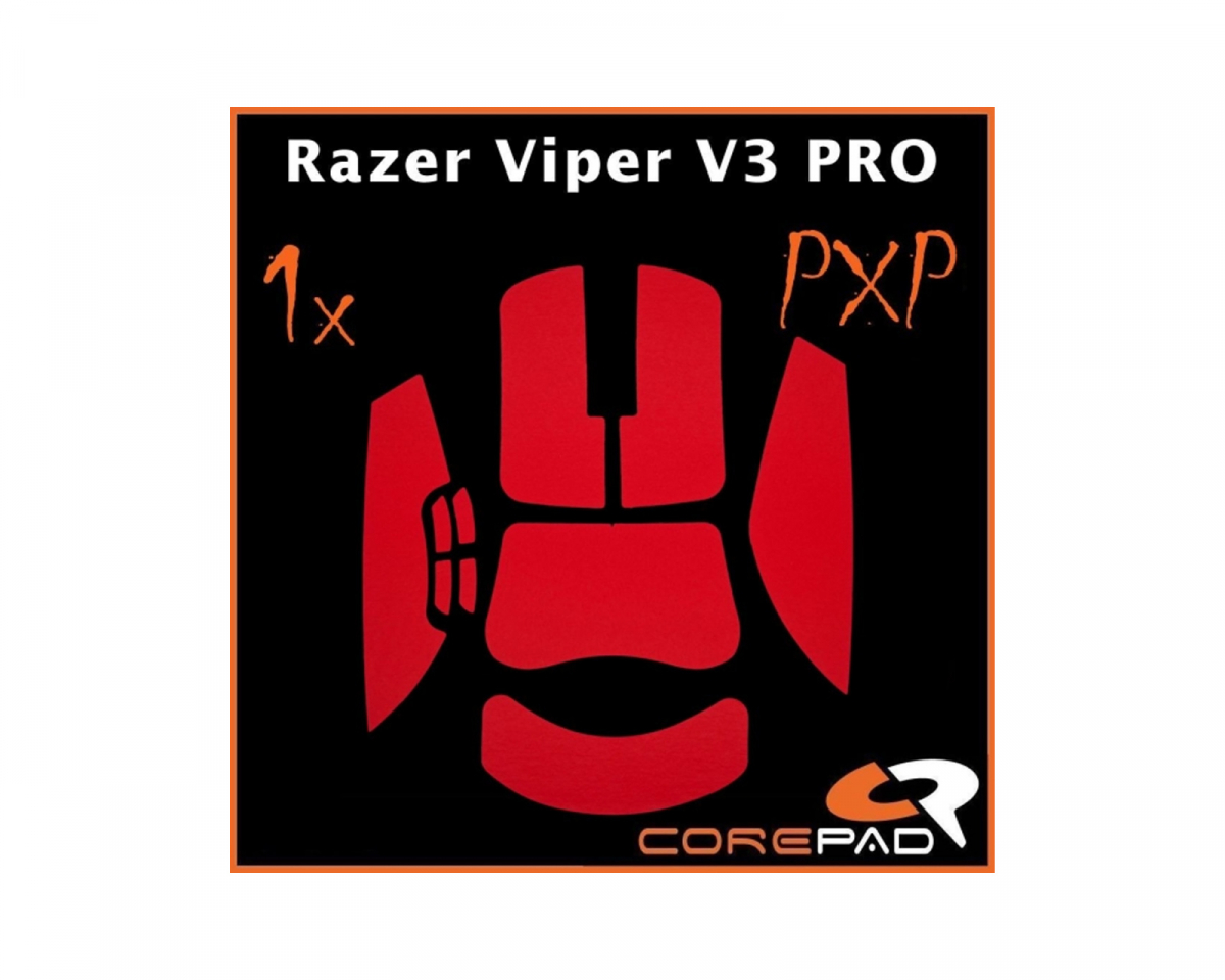 Corepad PXP Grips till Razer Viper V3 Pro - Röd