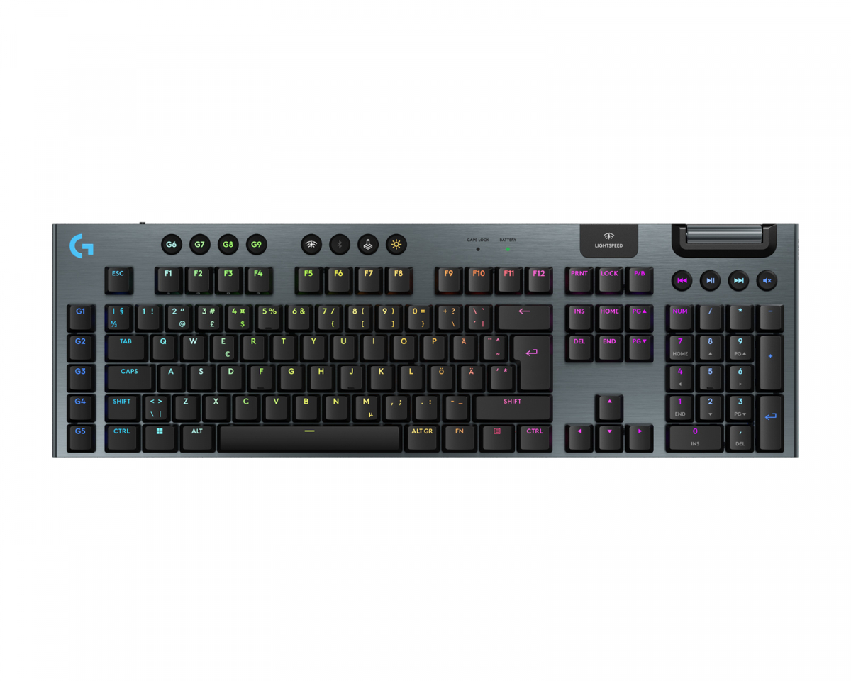 Logitech G915 X Lightspeed Trådlöst Gaming Tangentbord [Tactile] - Svart