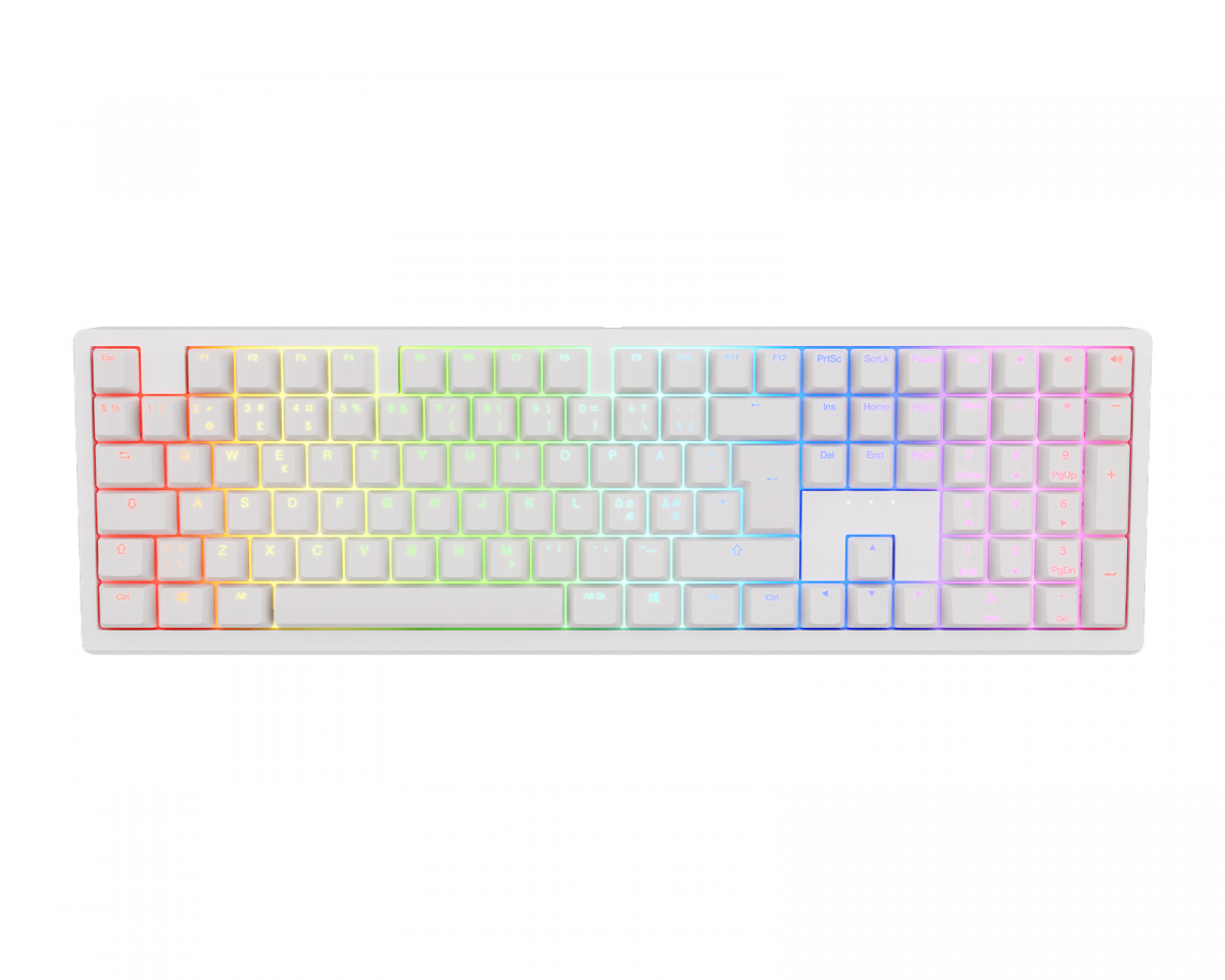 Ducky Zero 6108 Trådlöst RGB-tangentbord - Vit [Cherry MX2A Speed Silver]