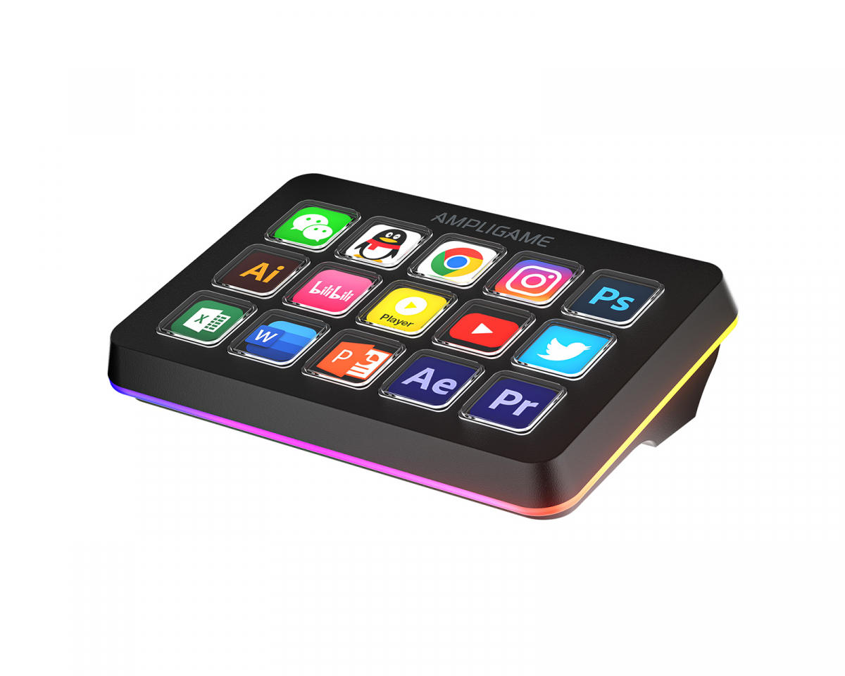 Fifine AMPLIGAME D6 Stream Controller - Streaming Deck - Svart