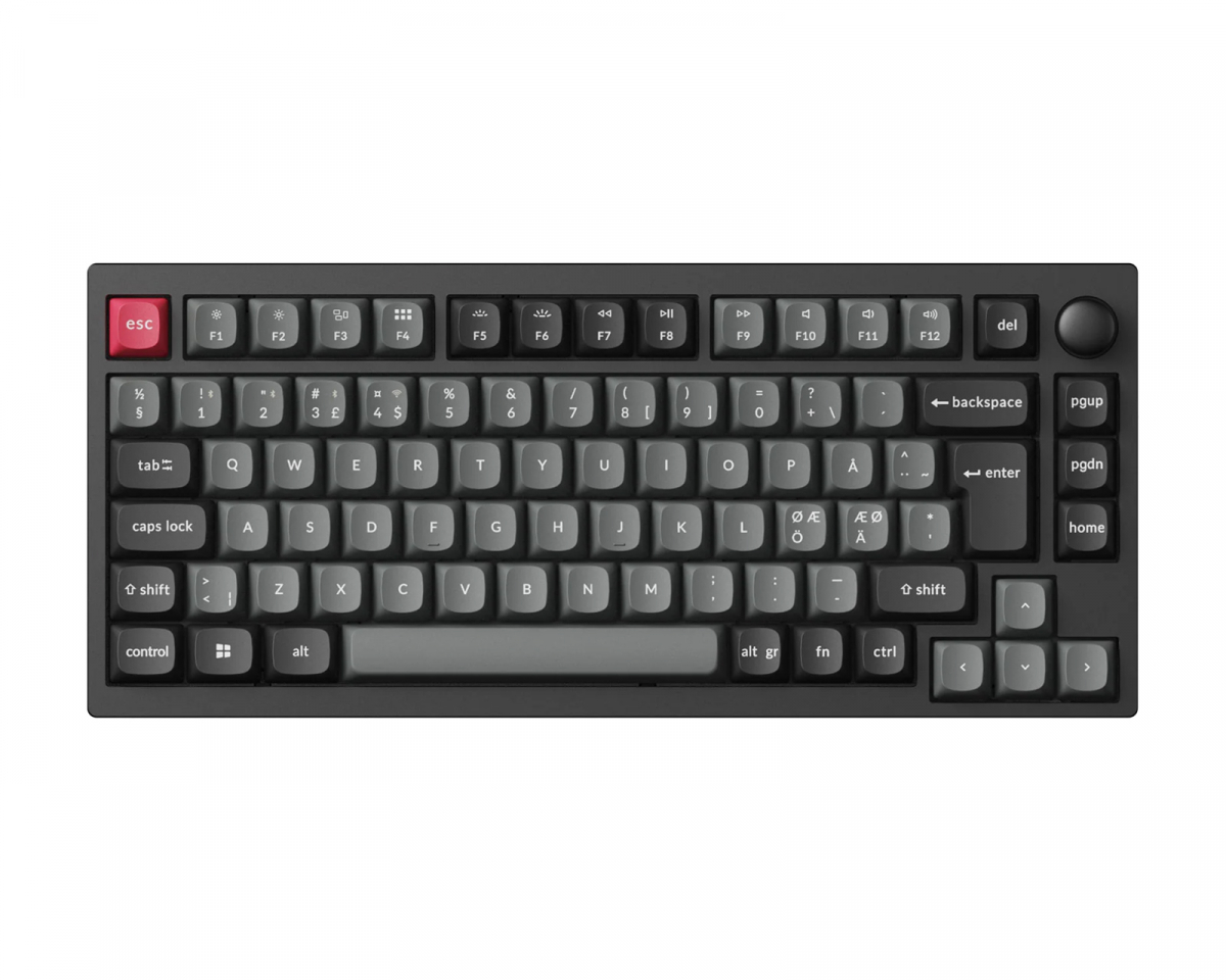 Lemokey P1 Pro QMK 75% RGB ISO Tangentbord [K Super Brown] - Carbon Black