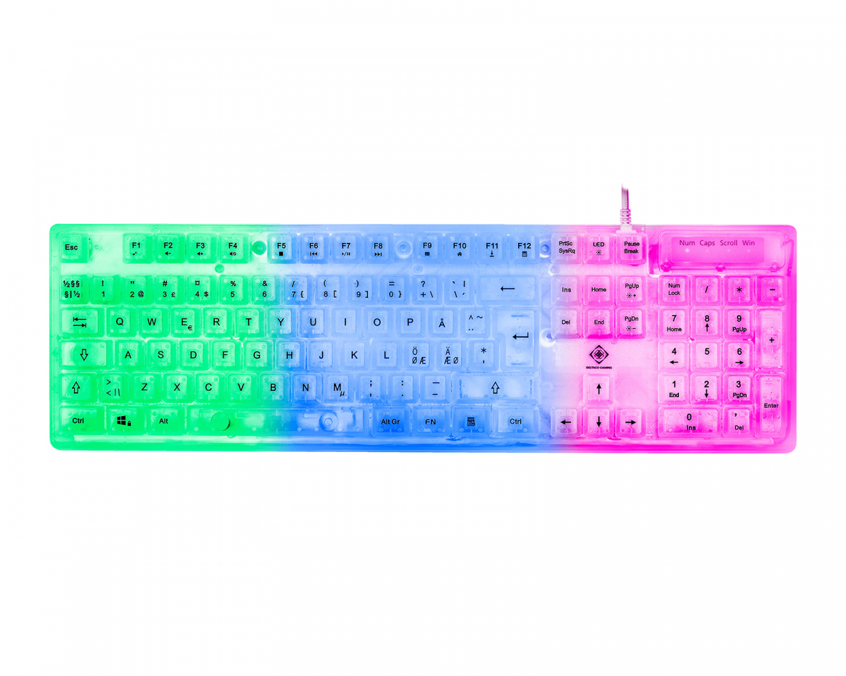 Deltaco Gaming DK250 RGB Gaming Tangentbord - Transparent