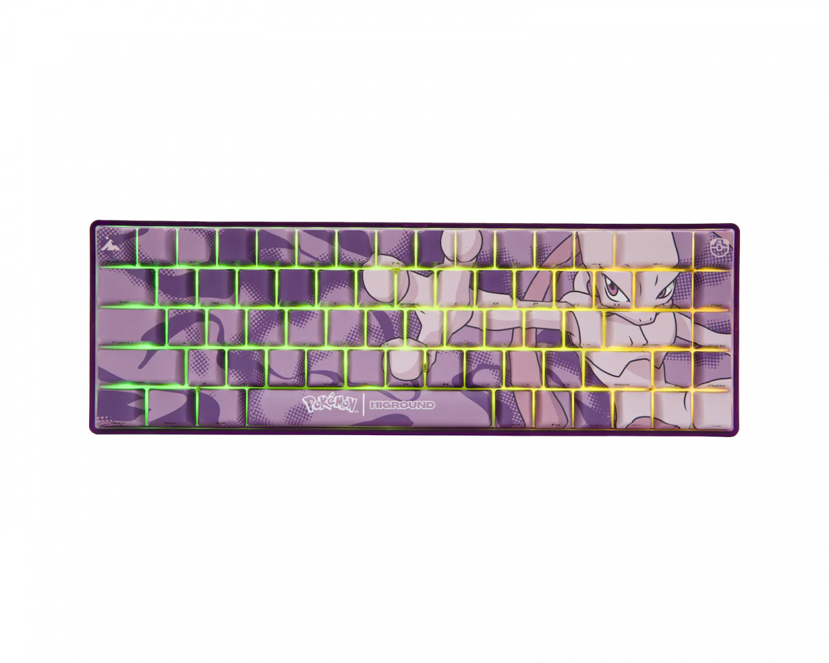 Higround Pokémon Base 65 Hotswap Gaming Tangentbord - ANSI - Mewtwo [White Flam