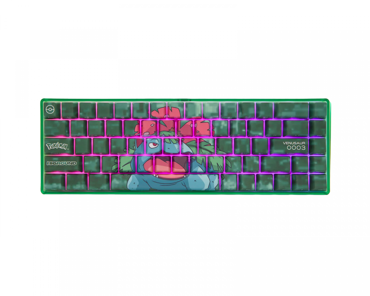 Higround Pokémon Base 65 Hotswap Gaming Tangentbord - ANSI - Venusaur [White Fl