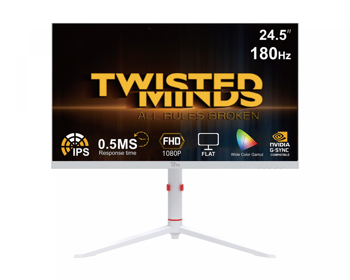 Twisted Minds Artic Pro Series 24” FHD, 180Hz, Fast IPS, 0.5ms Gamingskärm