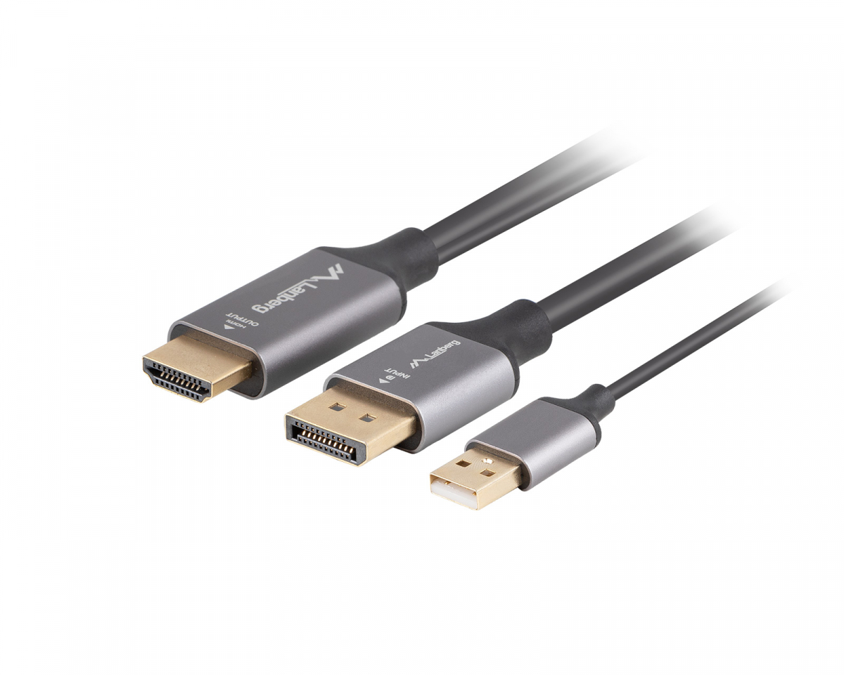 Lanberg HDMI till DisplayPort Kabel 4K Svart - 1m