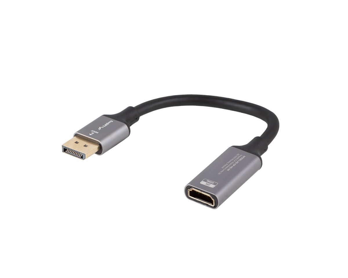 Lanberg DisplayPort till HDMI Adapter 8K Svart - 0.2m