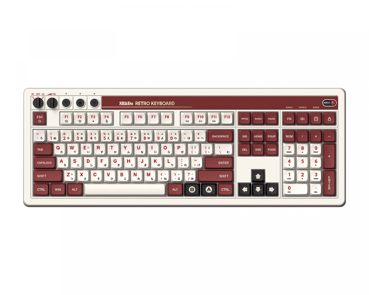 8Bitdo Retro 108 Mechanical Keyboard - Trådlöst Tangentbord ANSI - Fami Editi