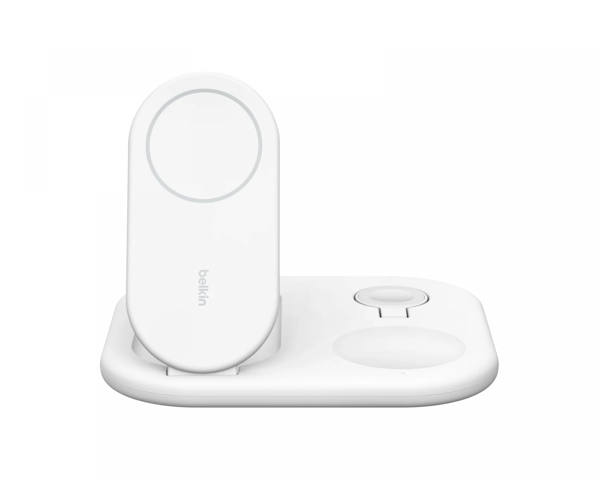 Belkin Boost Charge Qi2 15W Magnetisk 3-in-1 Laddningsplatta - Vit
