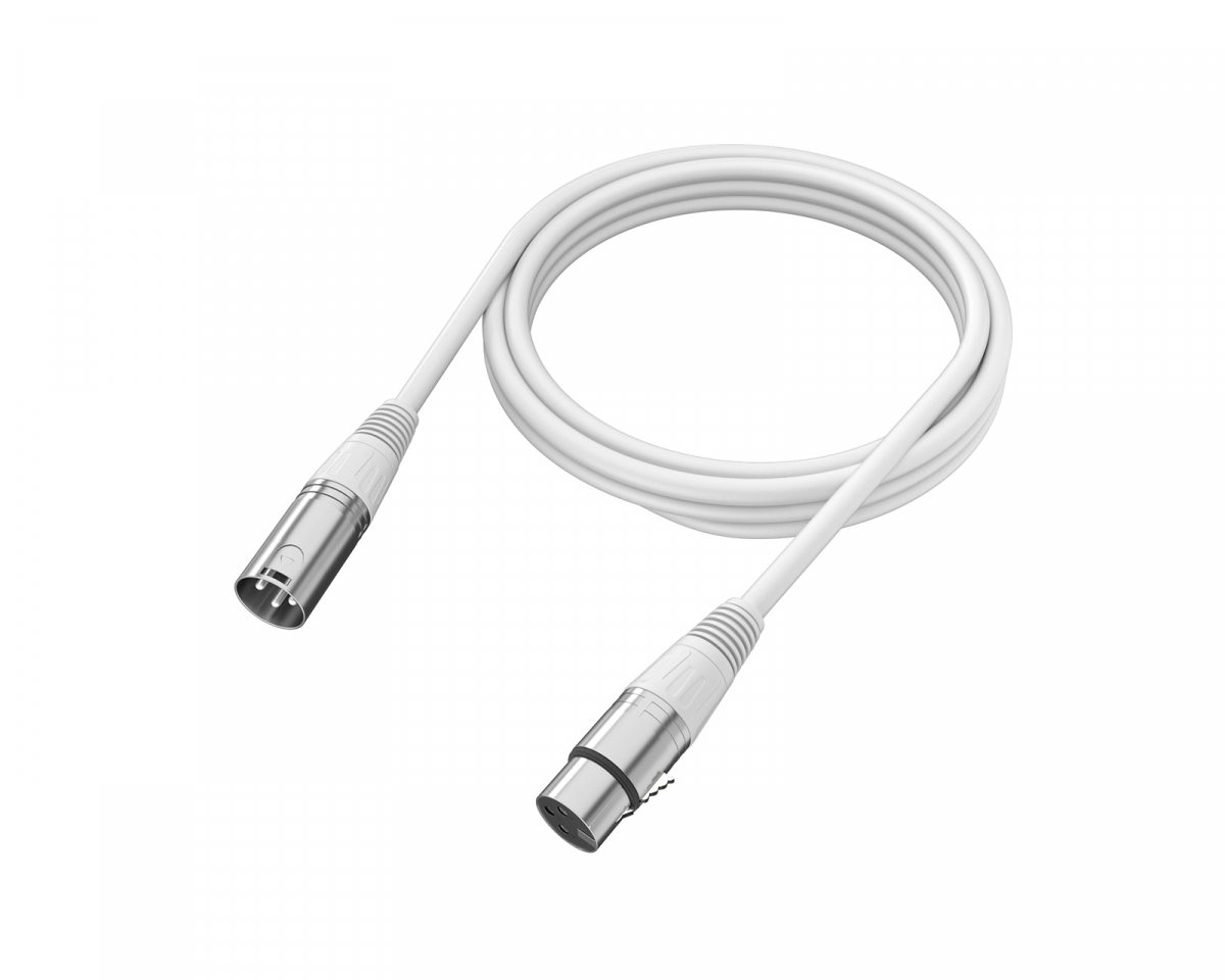 Fifine XLR Kabel - 3pin - 1.8 Meter - Vit