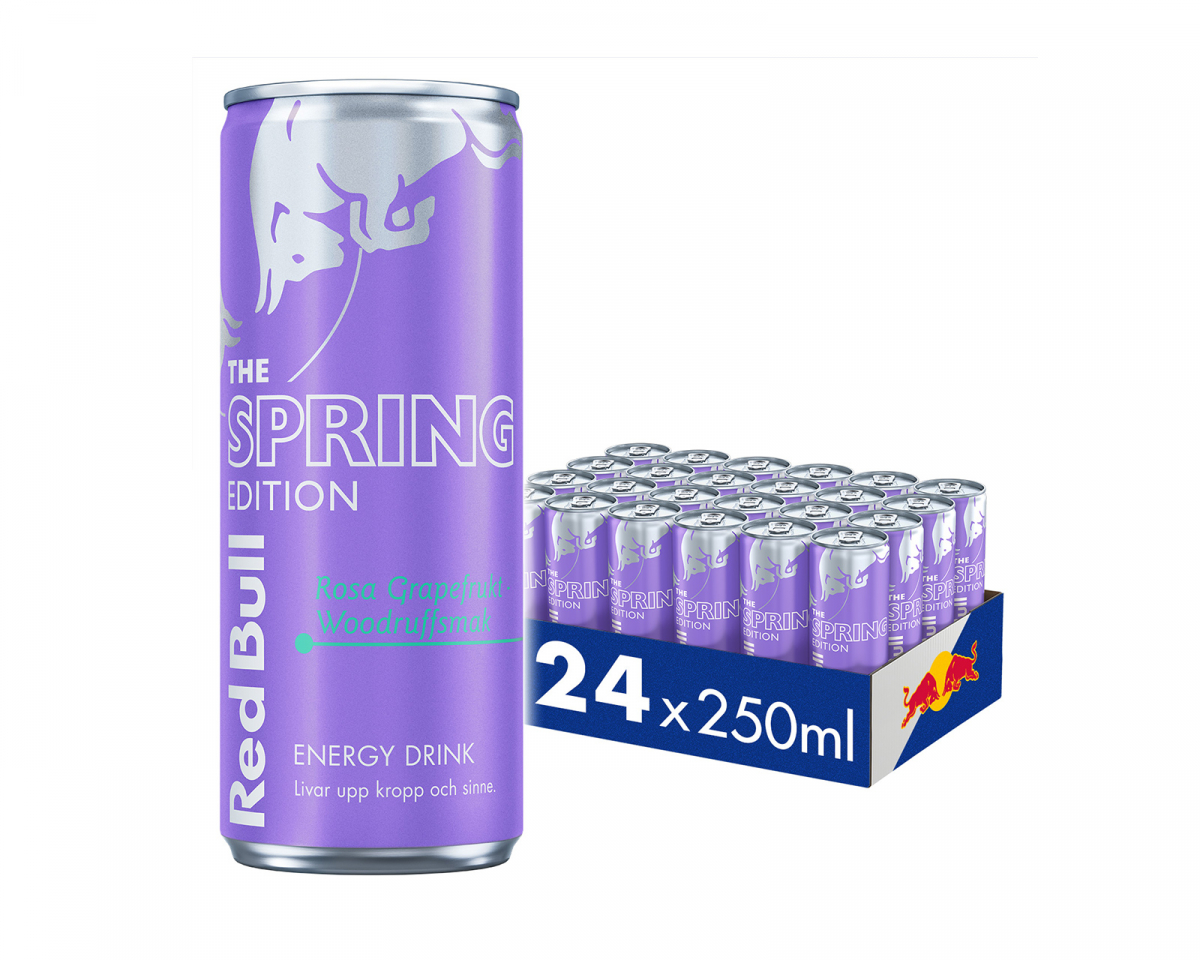 Red Bull Spring Edition 250ml (Rosa Grapefrukt & Woodruffsmak) - 24-Pack