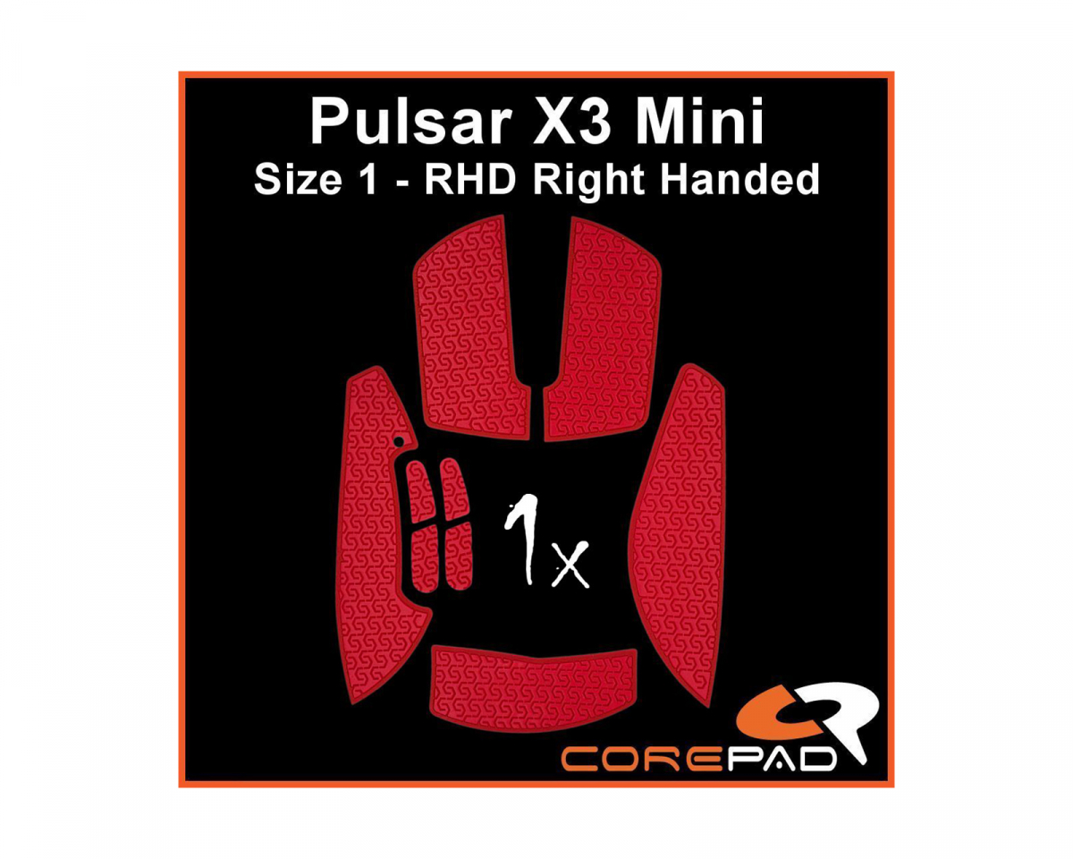 Corepad Soft Grips for Pulsar X3 Mini RHD - Röd