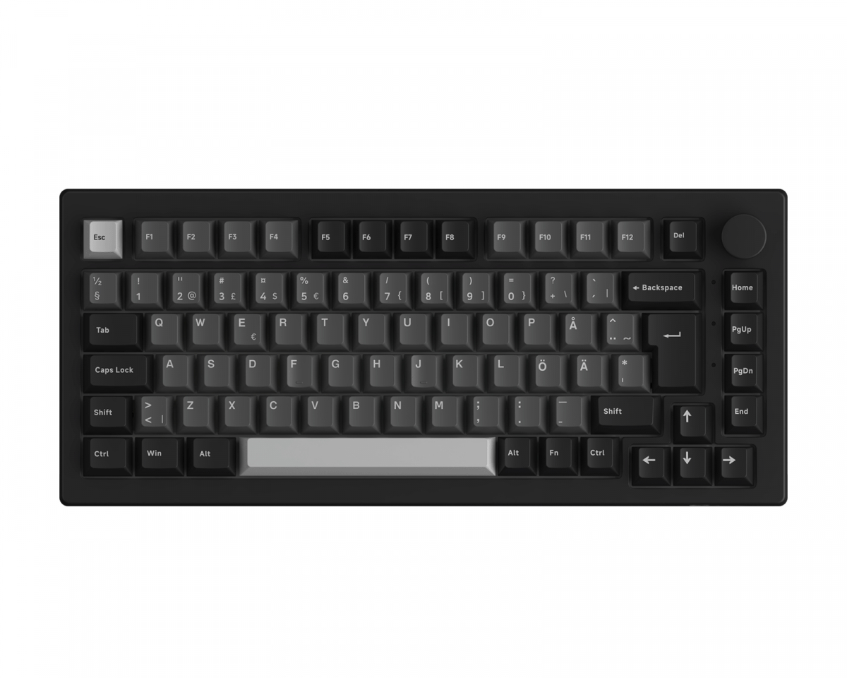 Akko 5075B Plus-S Black & Silver Trådlöst Tangentbord - Svart [V3 Cream