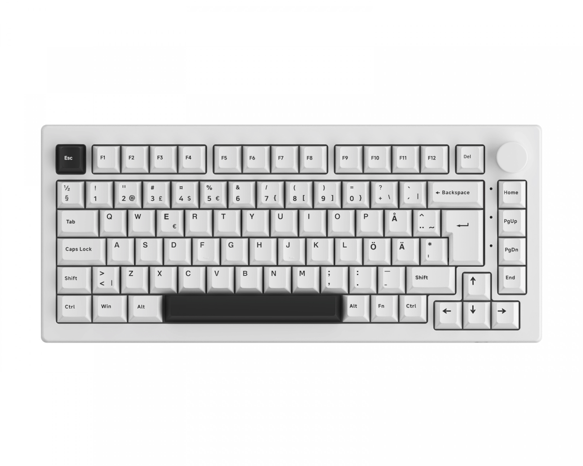 Akko 5075B Plus-S Black on White Trådlöst Tangentbord - Vitt [V3 Cream Blue