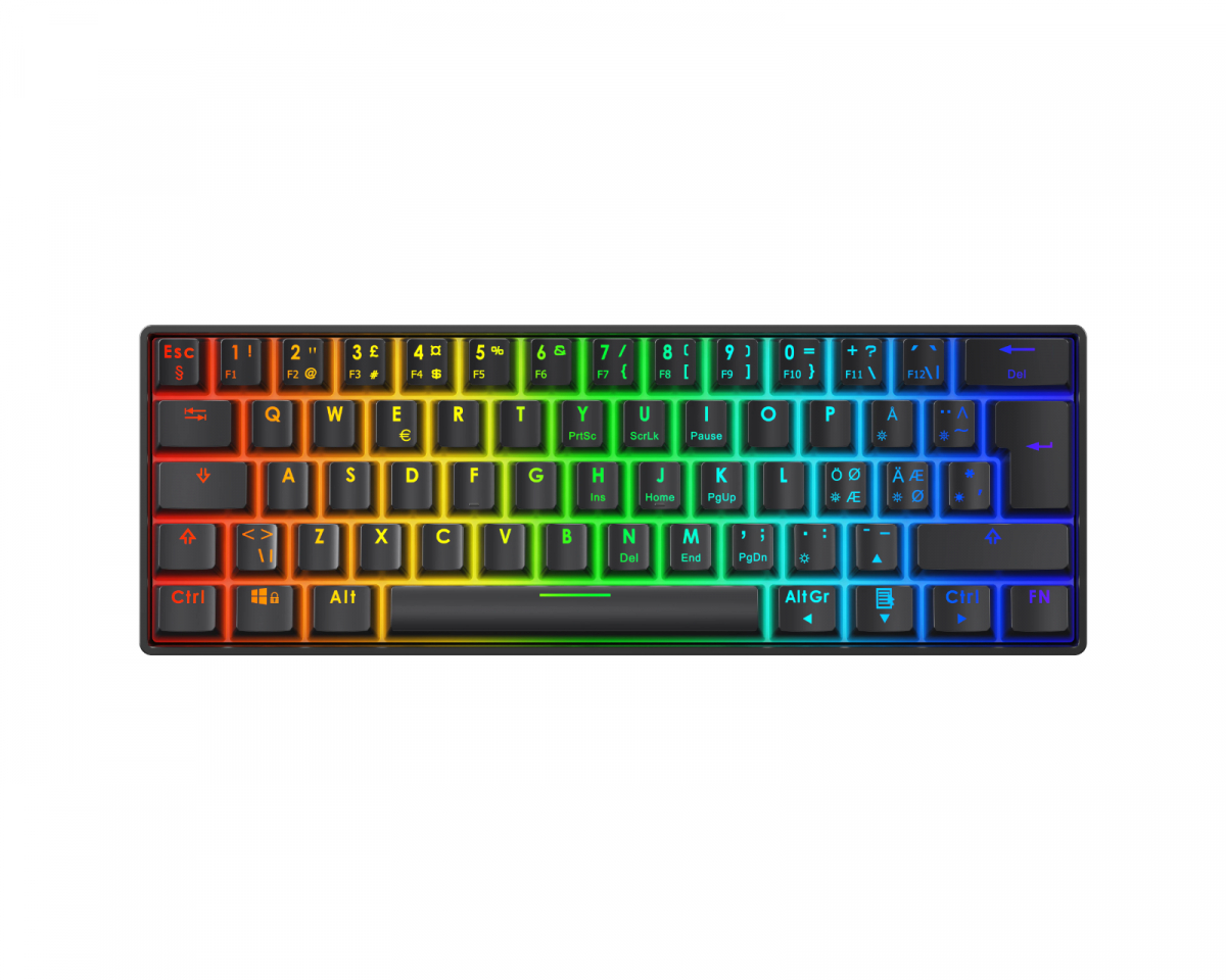 Deltaco Gaming DK470 60 % ISO Hotswap Mekaniskt Gamingtangentbord – Svart