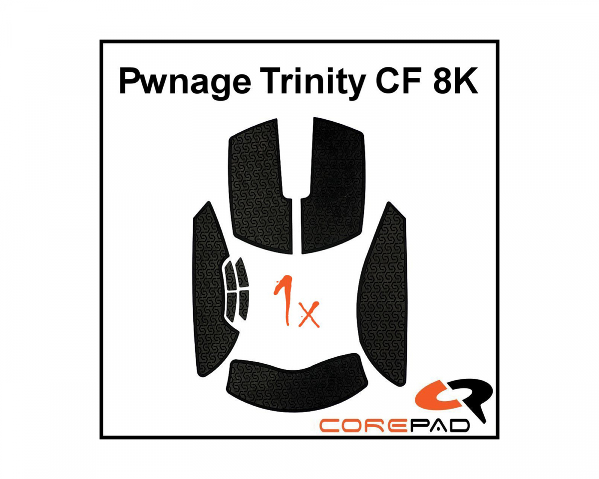 Corepad Soft Grips till Pwnage Trinity CF 8K - Svart