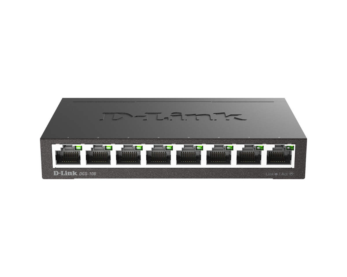 D-Link DGS-108 8-Port Gigabit Nätverksswitch