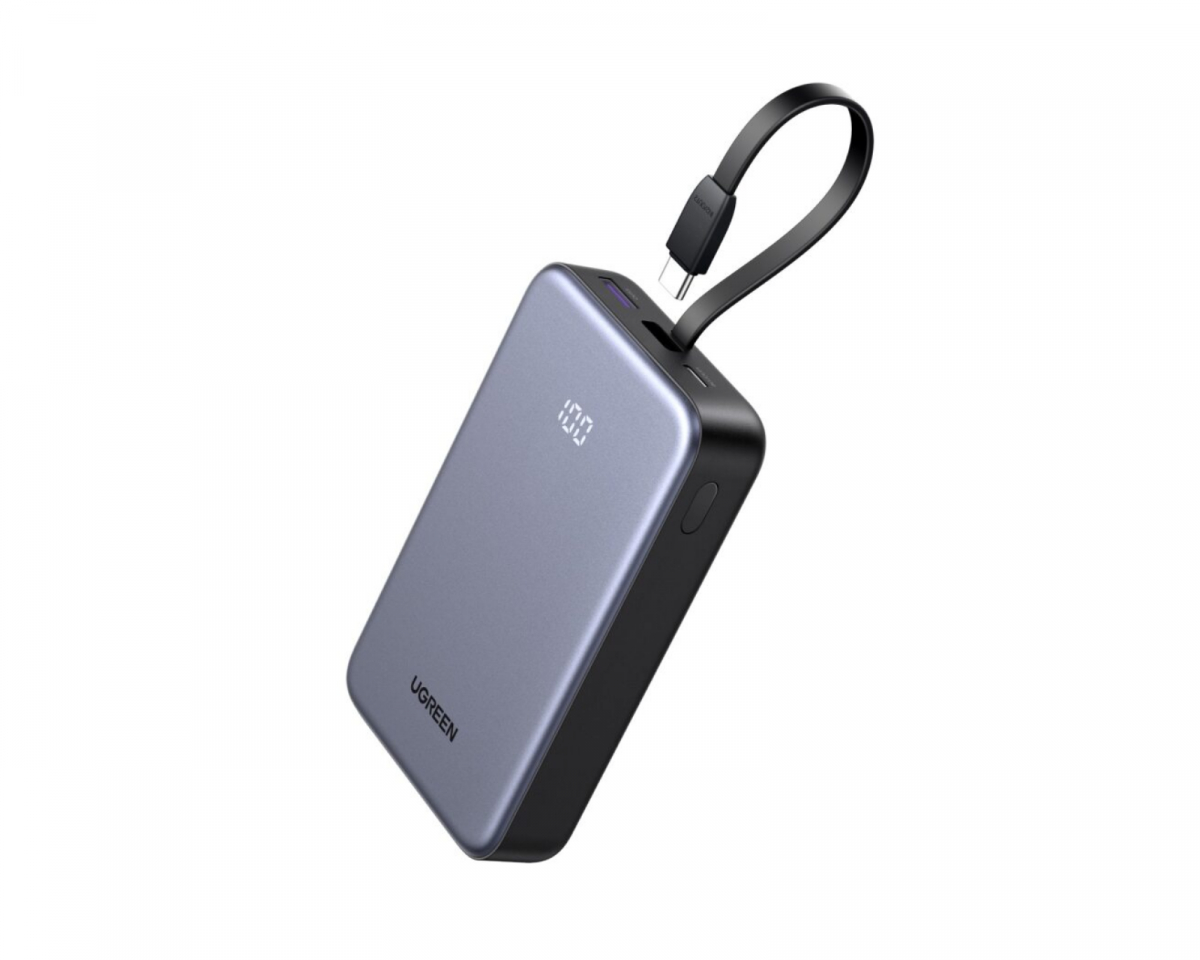Powerbank 20000mAh 22.5W med integrerad USB-C-kabel