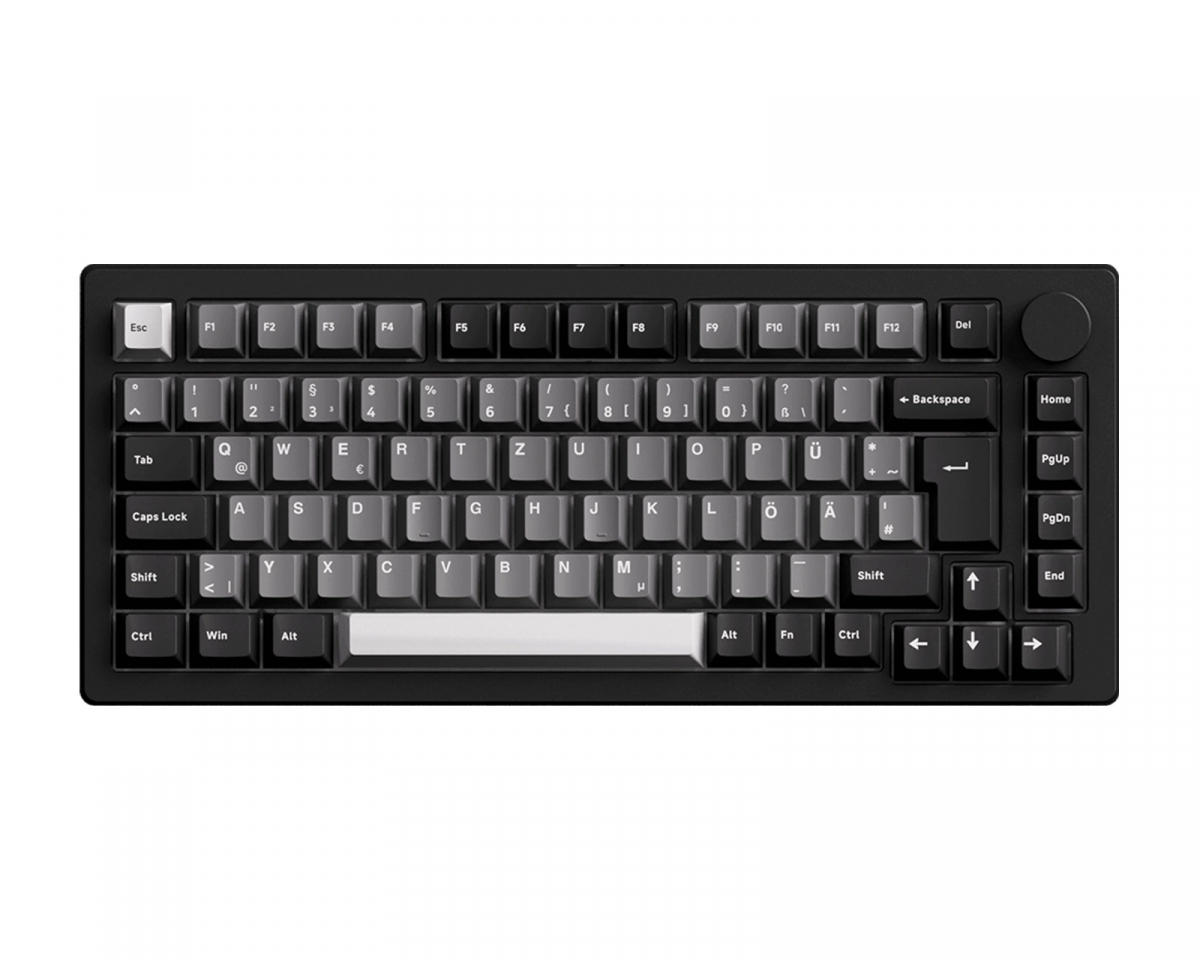 Monsgeek M1 V5 VIA Trådlöst tangentbord - Black & Silver [Akko Rosewood]